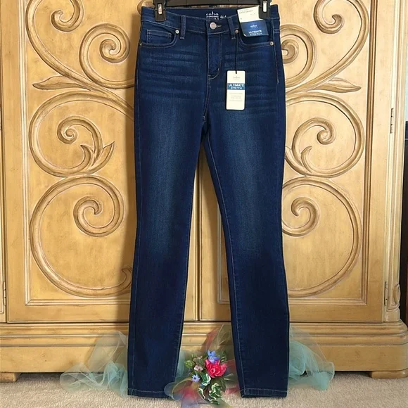 New Soho NYC High-Waist Super Skinny Dark Blue Jeans - Picture 1 of 7